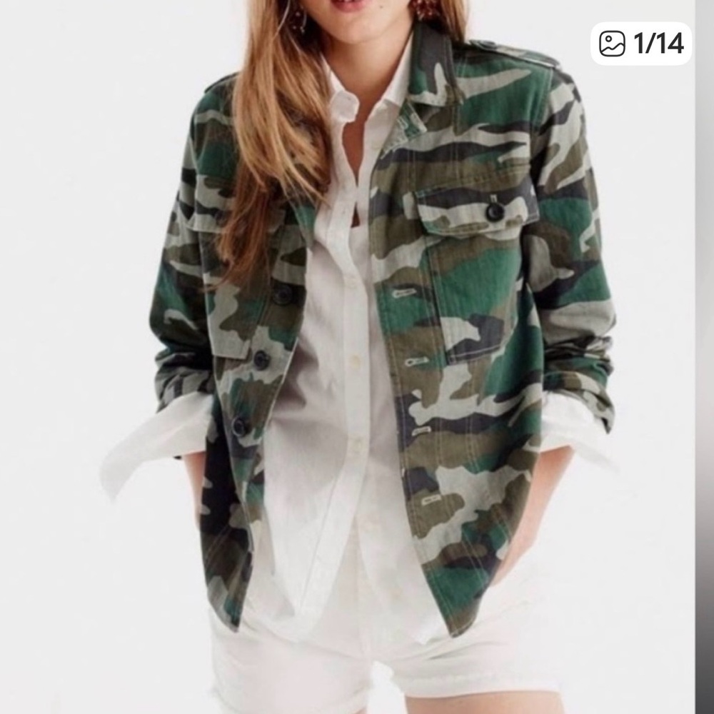 Vintage Jcrew camo shirt jacket size xs